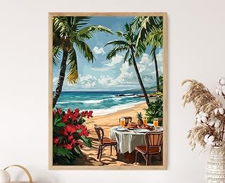 momima Poipu Beach Breakfast Table Art Print Traditional Hawaiian Food Coastal Kitchen Decor