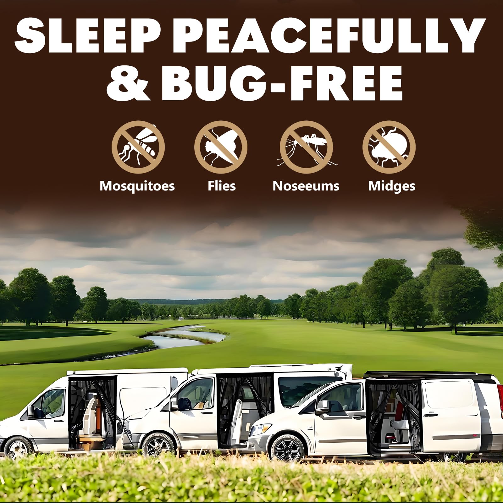 Mosquitera magnética para furgoneta, mosquiteras para coche, imanes Universa, cierre magnético central, autocaravanas, puerta lateral/maletero, ventilación, 180 x 150 cm