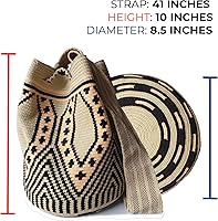Vista 8 de Traditional WAYUU Bag, Original Crochet Crossbody, Handmade Colombian Bucket Bag, Ethical Purse, Artisanmade Mochila.