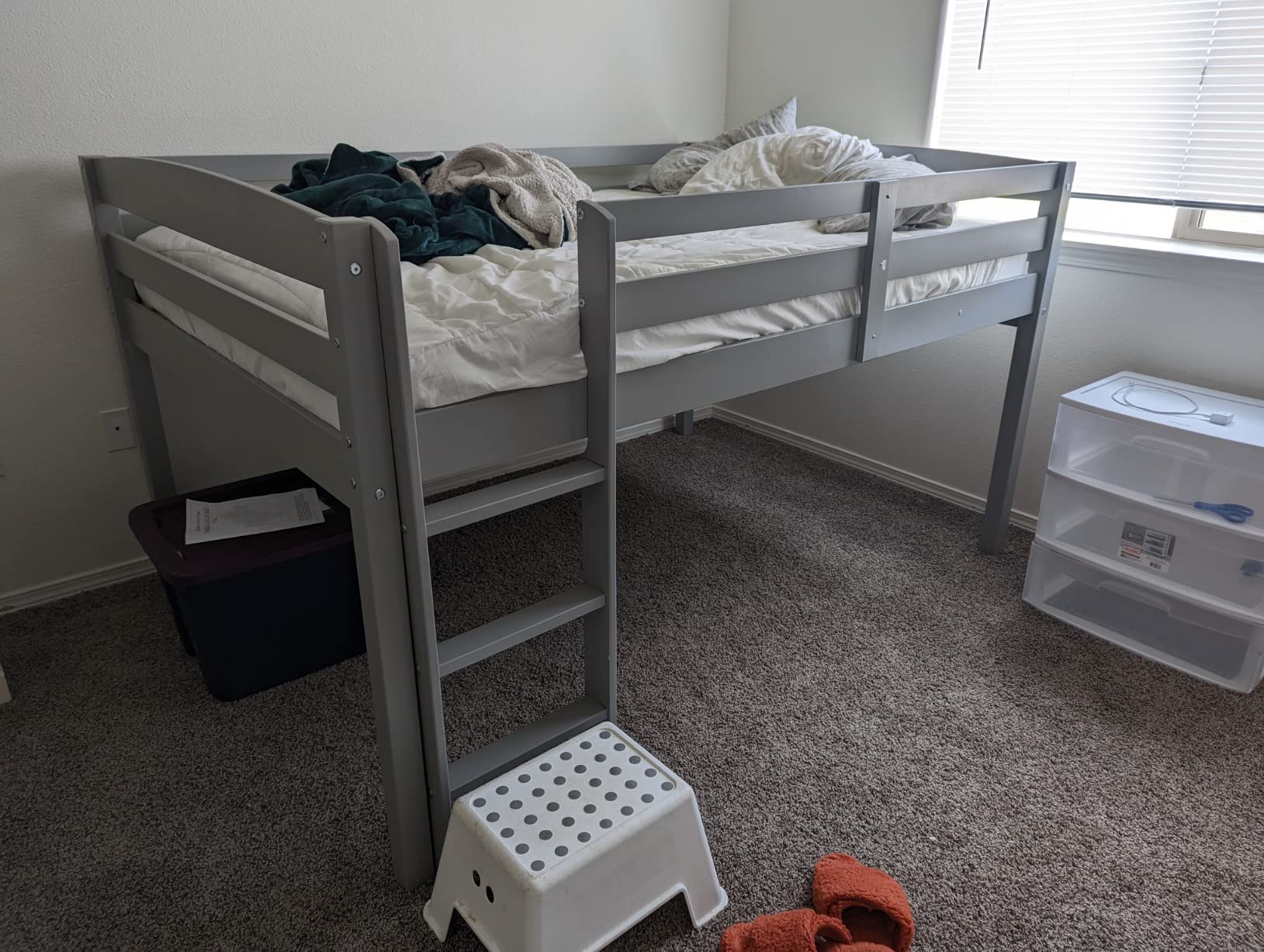 42/mo Finance Concord Junior Loft Bed, Twin, Grey Buy Now, Pay Later