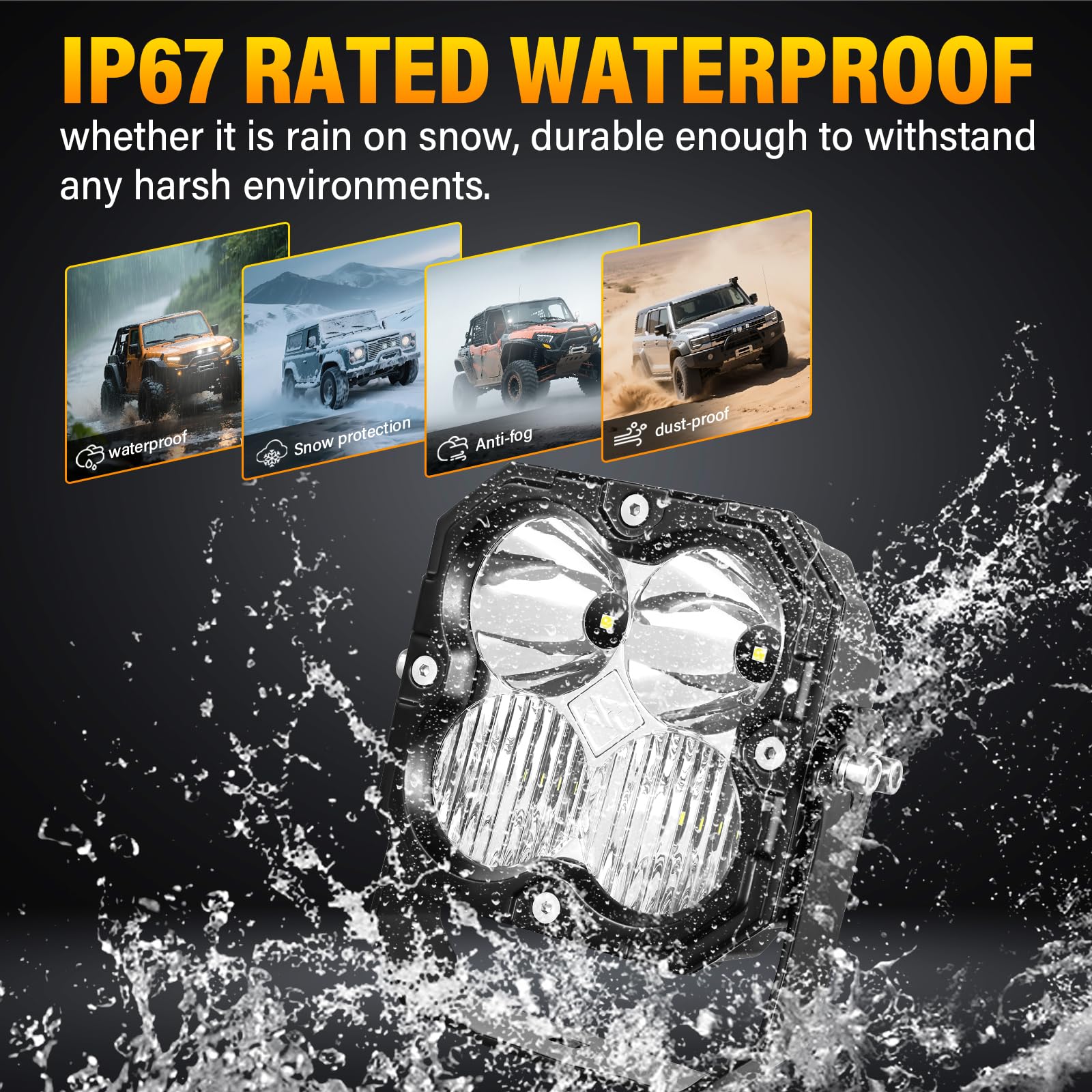 SKYWORLD 2 szt. Reflektor roboczy LED z zestawem wiązki światła 12 V DT, 4,3 cala 30 W 2500 LM światła robocze led drążek do pojazdów offroad samochodów ciężarowych ATV UTE 4x4 ciągnik, 6000K światła