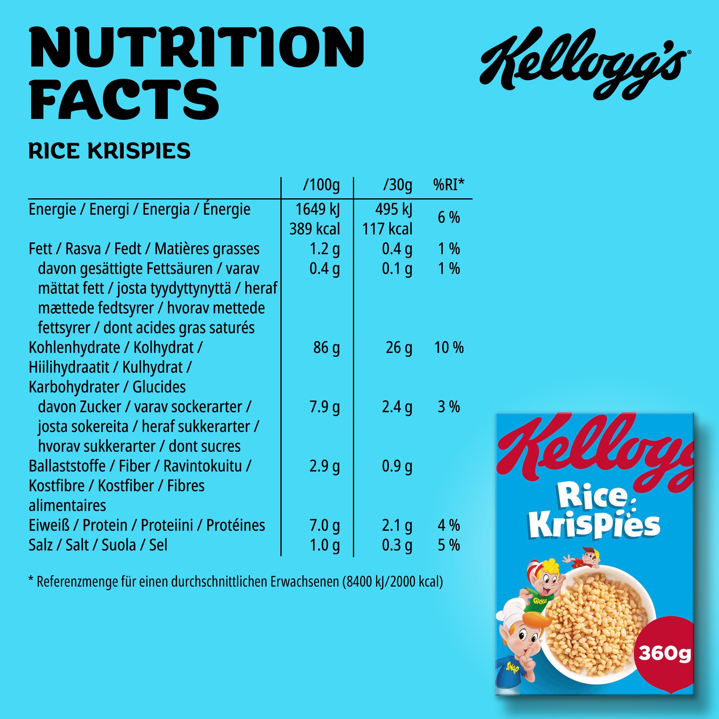 Kellogg’s Cerealien & Cornflakes Mix – je 2x Kellogg's Choco Krispies Chocos, Frosties & Rice Krispies – ohne künstliche Farb- und Aromastoffe