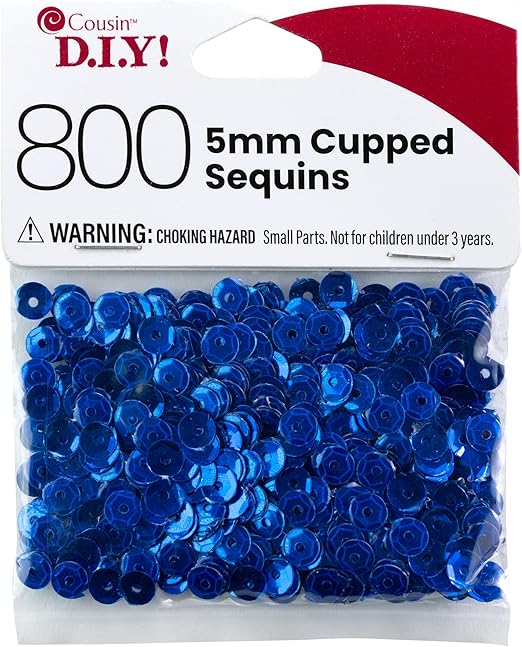 Cousin DIY Blue 5mm Cupped Sequins, 800pc