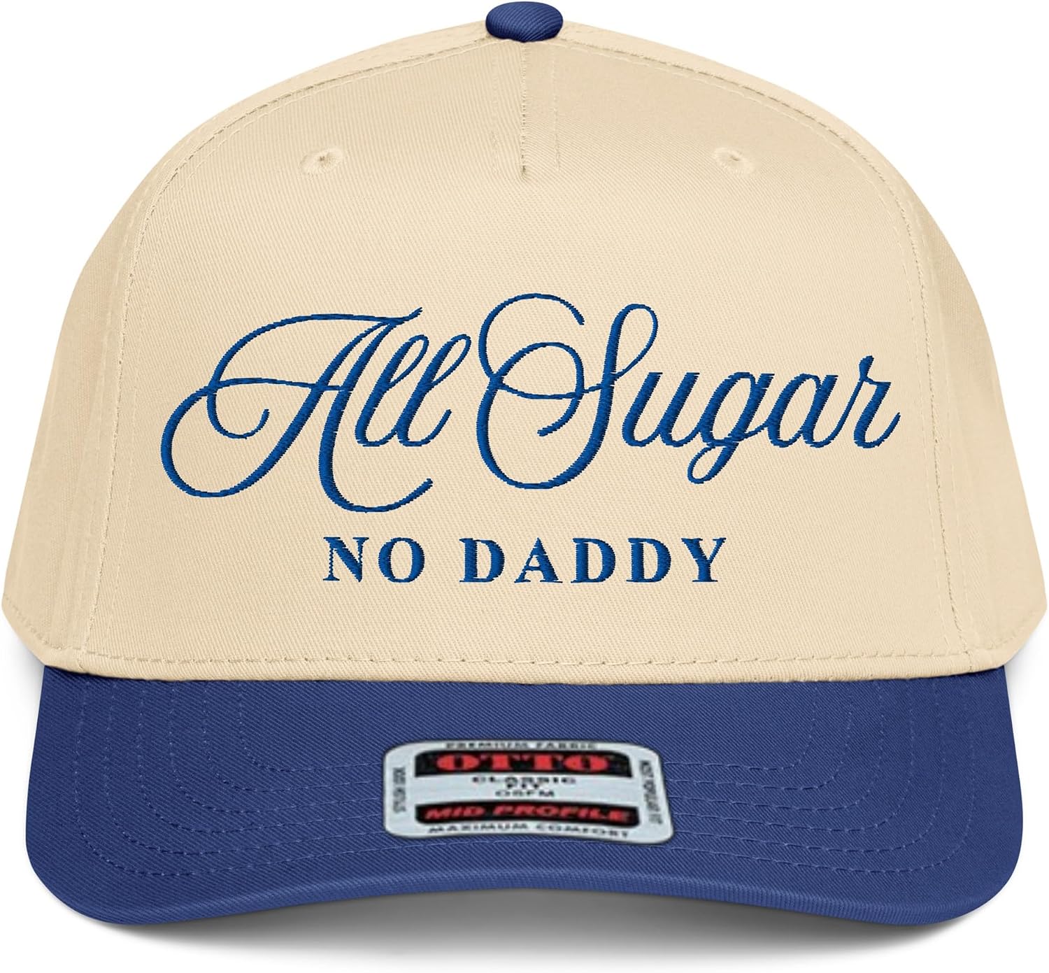 NX1 All Sugar No Daddy 2 Tone Hat Embroidered Mid Crown Curved Bill Snapback Cap for Women