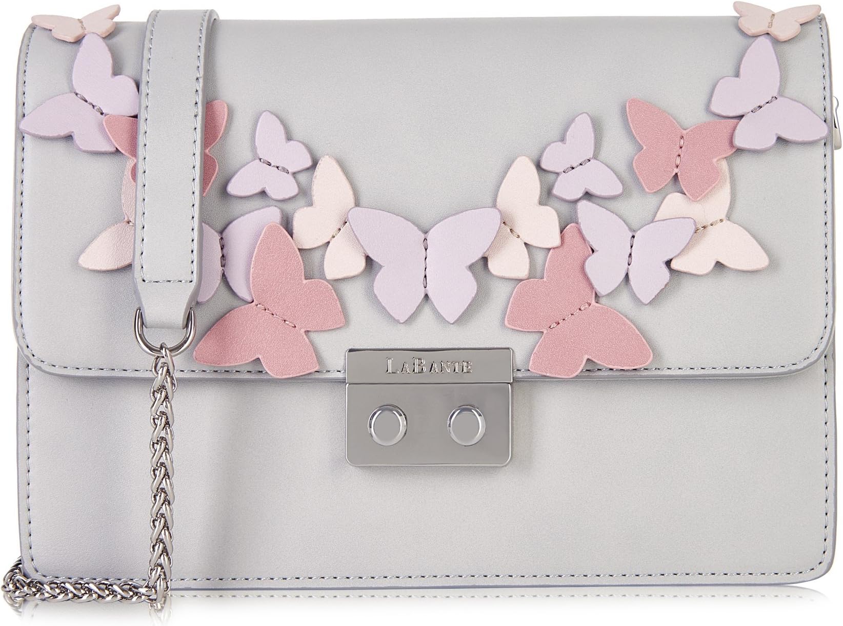 LaBante - Cross Body Bag - Vanessa - Grey Handbag Small Bag Side Bags Shoulder Bags for Women| Clutch Bags for Women Crossover Bag Clutch Bags for Weddings Vegan Bag PU Leather