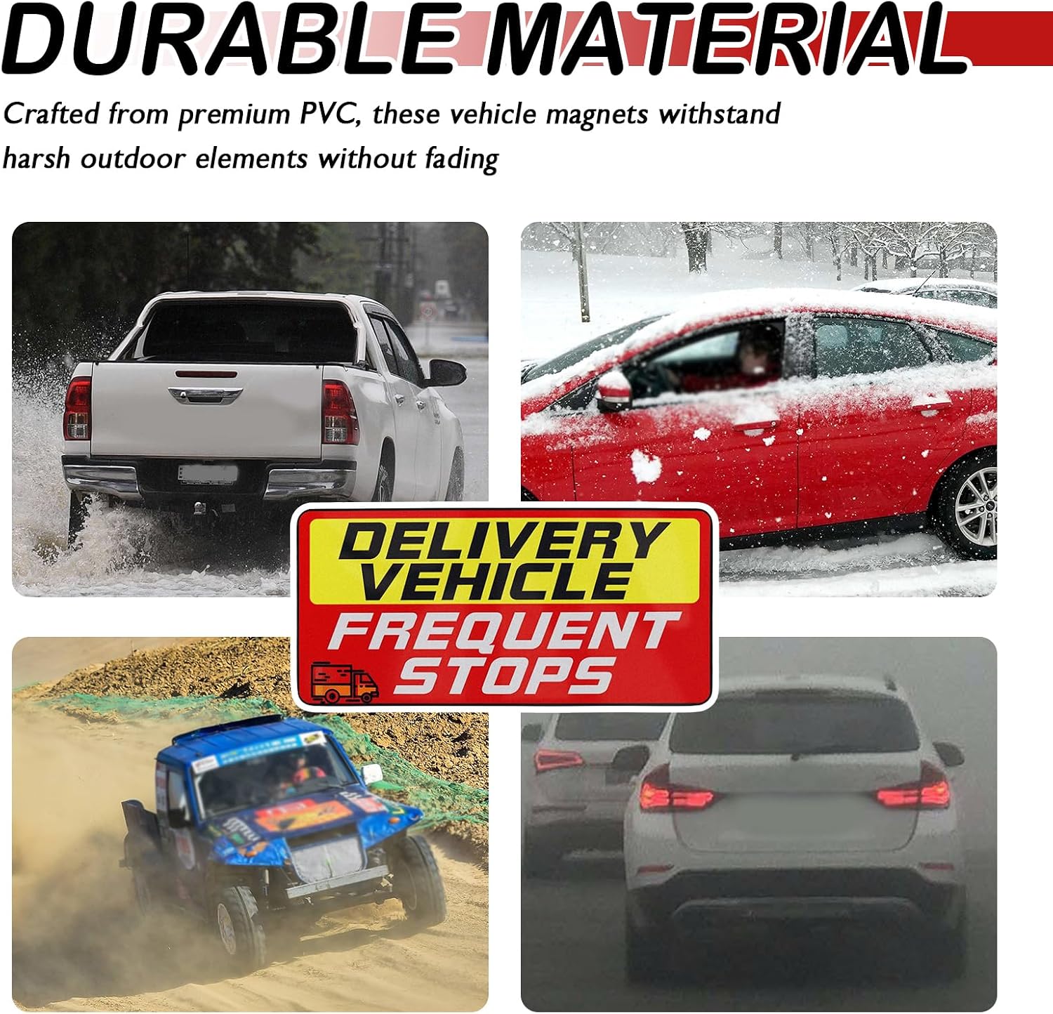 2PCS Reflective Delivery Driver Magnet for Car,9"x4" Magnetic Delivery Sign for Car Secure Attachment as Deliveries Driver Accessories,Safety Alert Frequent Stops Cars Magnet image 3