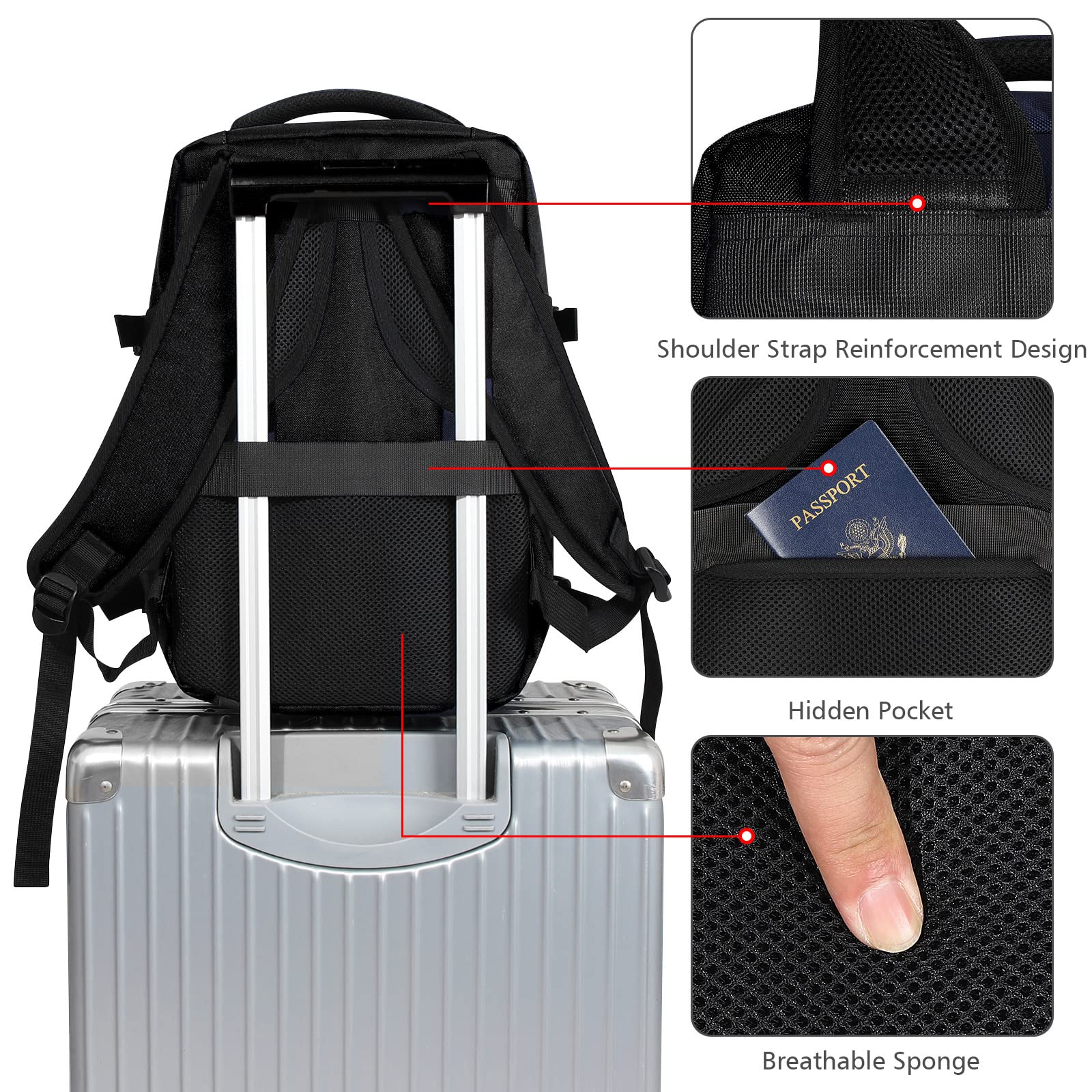 MOCOCITO Easyjet Zaino Bagaglio A Mano, borsa da viaggio, di dimensioni massime consentite a bordo di 45 x 36 x 20 cm Borsone da Viaggio Pieghevole Ultra Leggero Ripiegabile