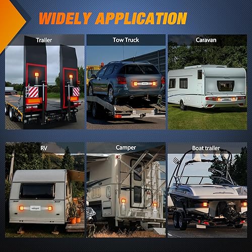 Miniatura 8 de Nilight Kit de luces magnéticas para remolque, 2 unidades, 58 LED, luz trasera inalámbrica, luz trasera recargable, luz de parada de giro para
