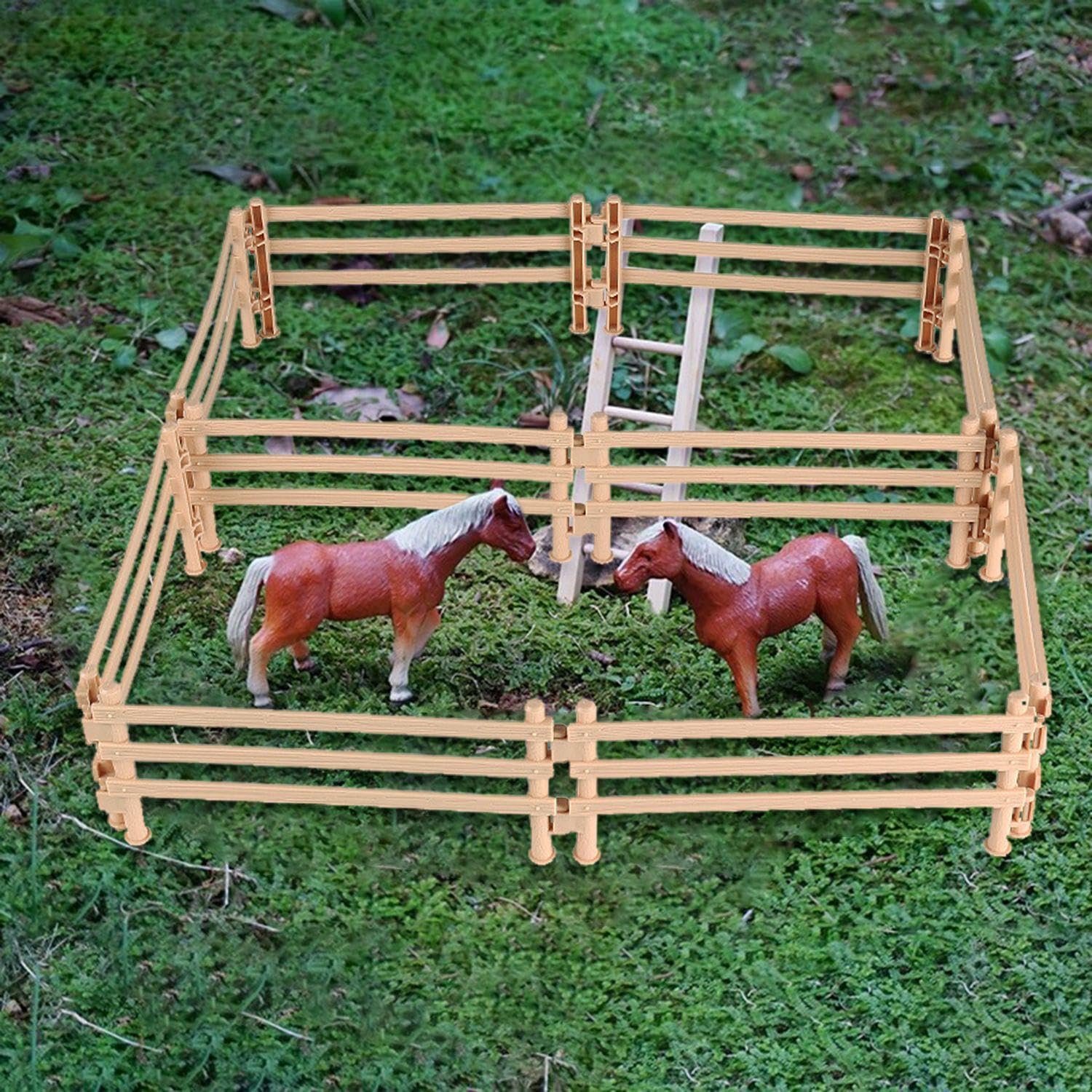 Mini Recinzioni da 60 Pezzi, Giocattoli Simulati per Recinzione Stabile, Decorazioni per Scene di Fattoria, Giocattoli Modello per Recinzione per Animali