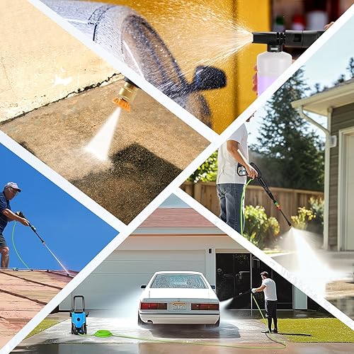 Miniatura 9 de Electric Pressure Washer 5000 PSI 4.0GPM Portable Power Washer with 4 QC Nozzles, 500ML Foam Cannon for CarsFencesDrivewaysHomePatios Cleaning, Blue