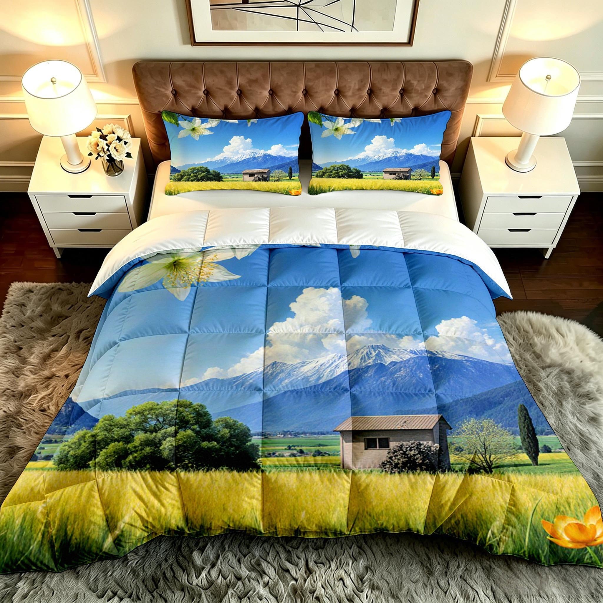 Piumone Singola 135x200cm Campo Di Grano per Bambini-A84