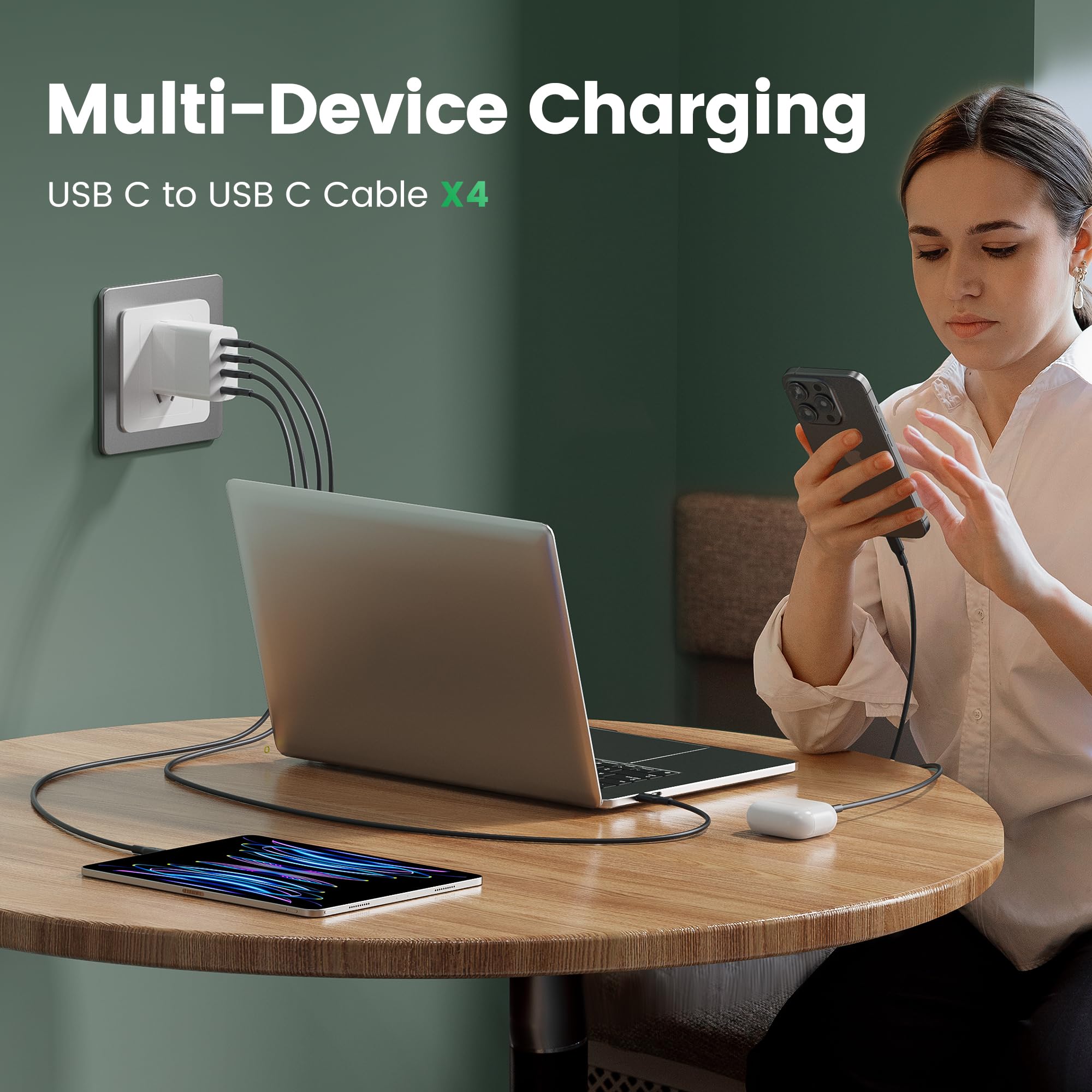 RAMPOW Cavo USB C USB C 4-Pack [1M+1M+2M+2M], Cavo iPhone 16, Cavo USB C 60W, Cavo iPhone 15 Ricarica Rapida per iPhone 16/16 Pro/15/15 Pro, Samsung S23/S22/S21/S20, iPad Pro/Air/Mini, Xiaomi