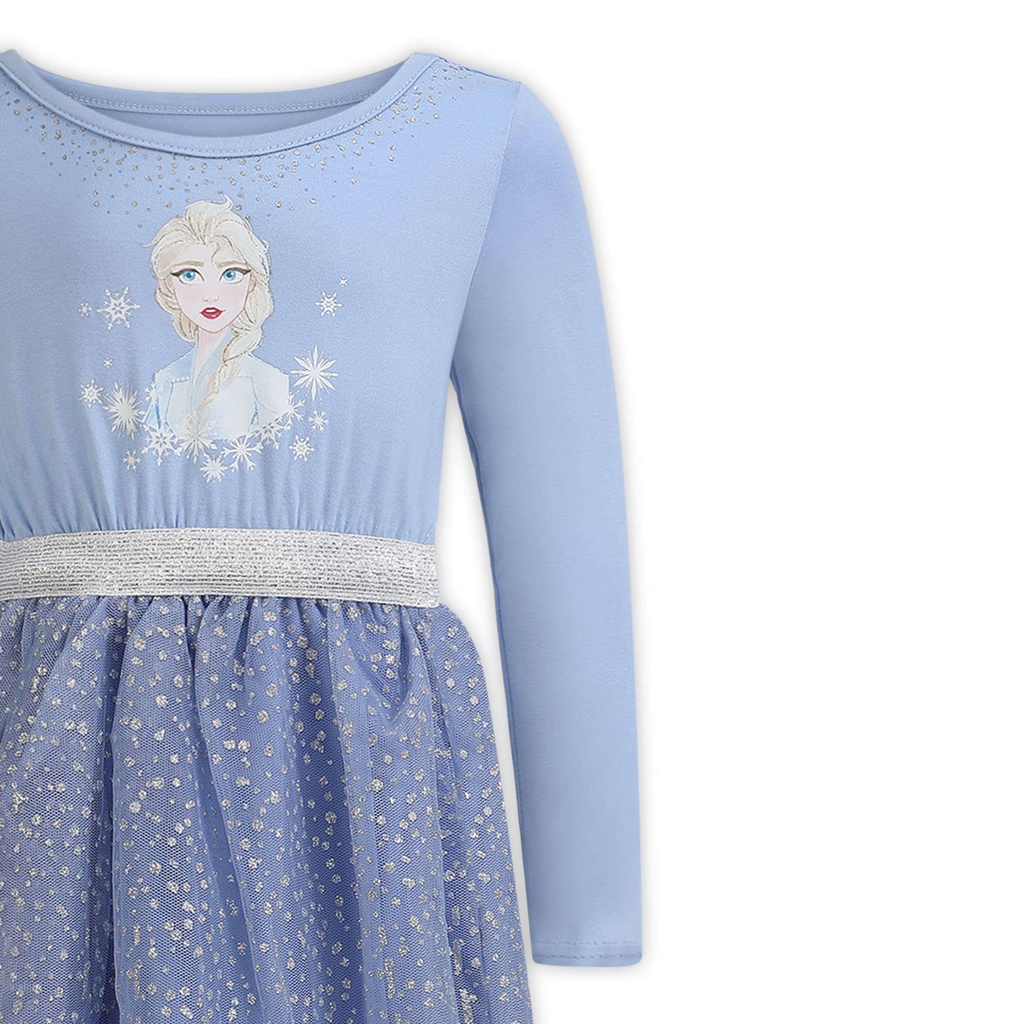 Disney Frozen Elsa sukienka z długim rękawem dla małych dzieci i małych dziewczynek - niebieska