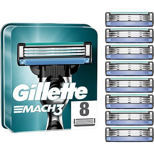 Gillette Mach3 Razor Blades for Men with Stronger-Than-Steel Blades, 8 Refills (Packaging May Vary)