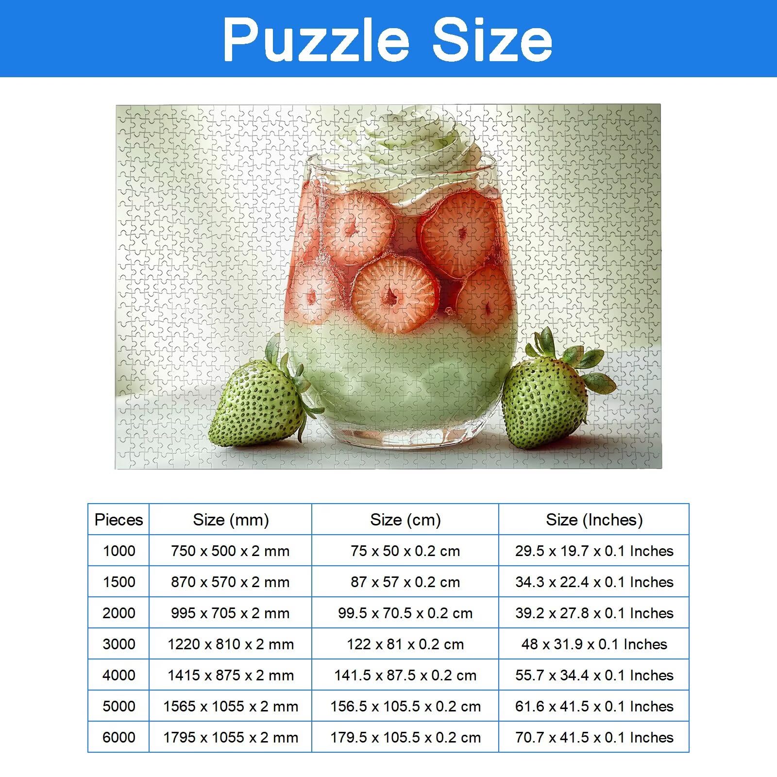 Puzzle 2000 Teile, Obst Puzzle 2000 Teile Erwachsene, Klassische Puzzles Eiscreme, Holzpuzzle Erwachsene, Puzzlespiele für Die Ganze Familie, Geschenke für Frauen, Geschenke für Männer, Dekor, -8845