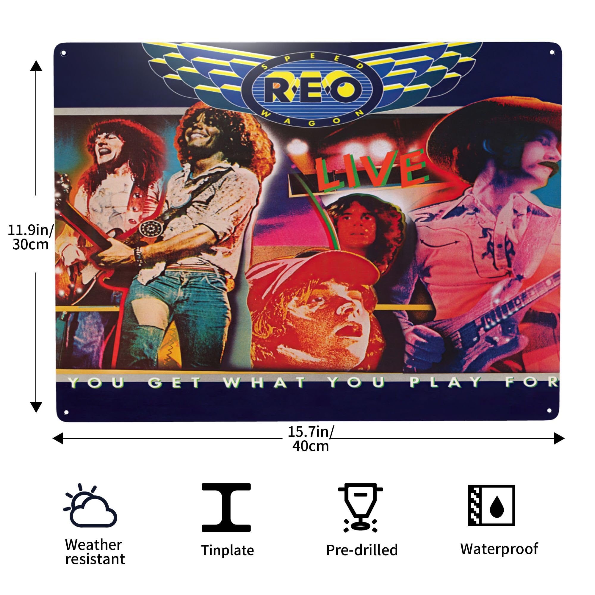 洋楽 TE: What You Represent? Amazon.com: DRFTGV REO Rock Band Speedwagon Metal Tin Decoration