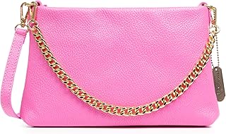 Angri bolso bandolera mujer. Piel auténtica acabado Dollaro 27,5x4,5x17,5 cm. Color: Rosa