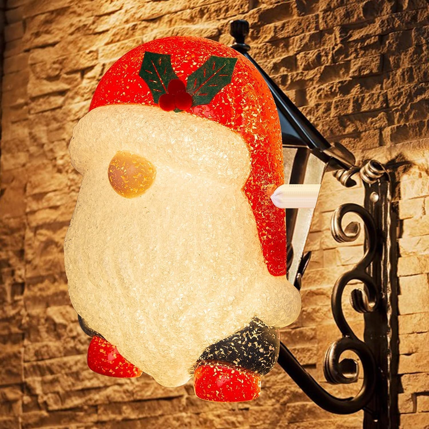 SLEEPHEAD®1PCS Christmas Santa Claus Gnome Porch Light Cover Ornament for Indoor and Outdoor Standard Lampshade Lighting Decoration Christmas Party Outdoor Festive Events Gift