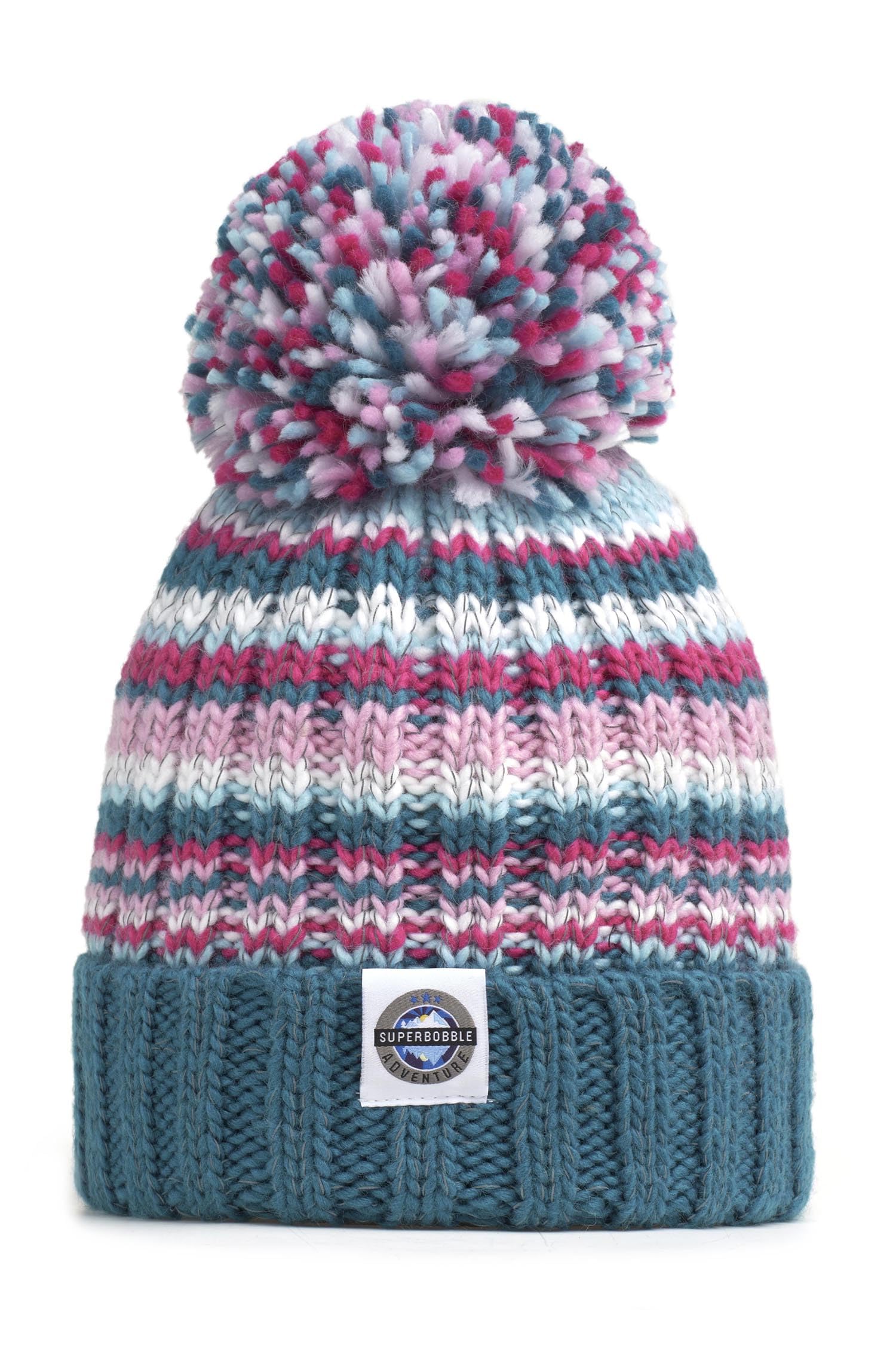 Superbobble Unisex Dark Reflective Rib Knit Bobble Hat - Winter Solstice