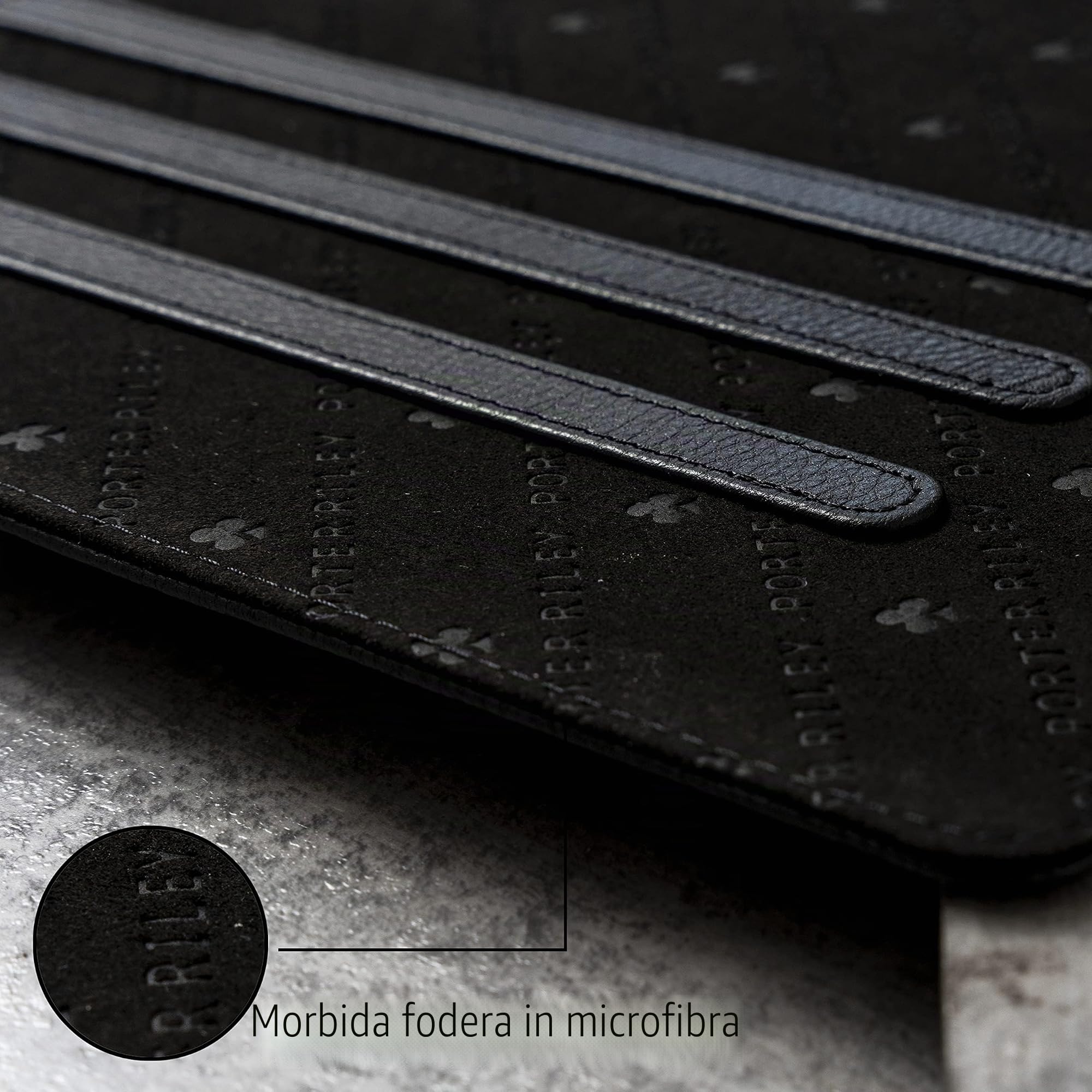 Porter Riley - Custodia in vera pelle compatibile con iPad Air 13" M4 (2026), M3 (2025) & M2 (2024). Custodia/supporto/cover in vera pelle di alta qualità. (Nero Puro)