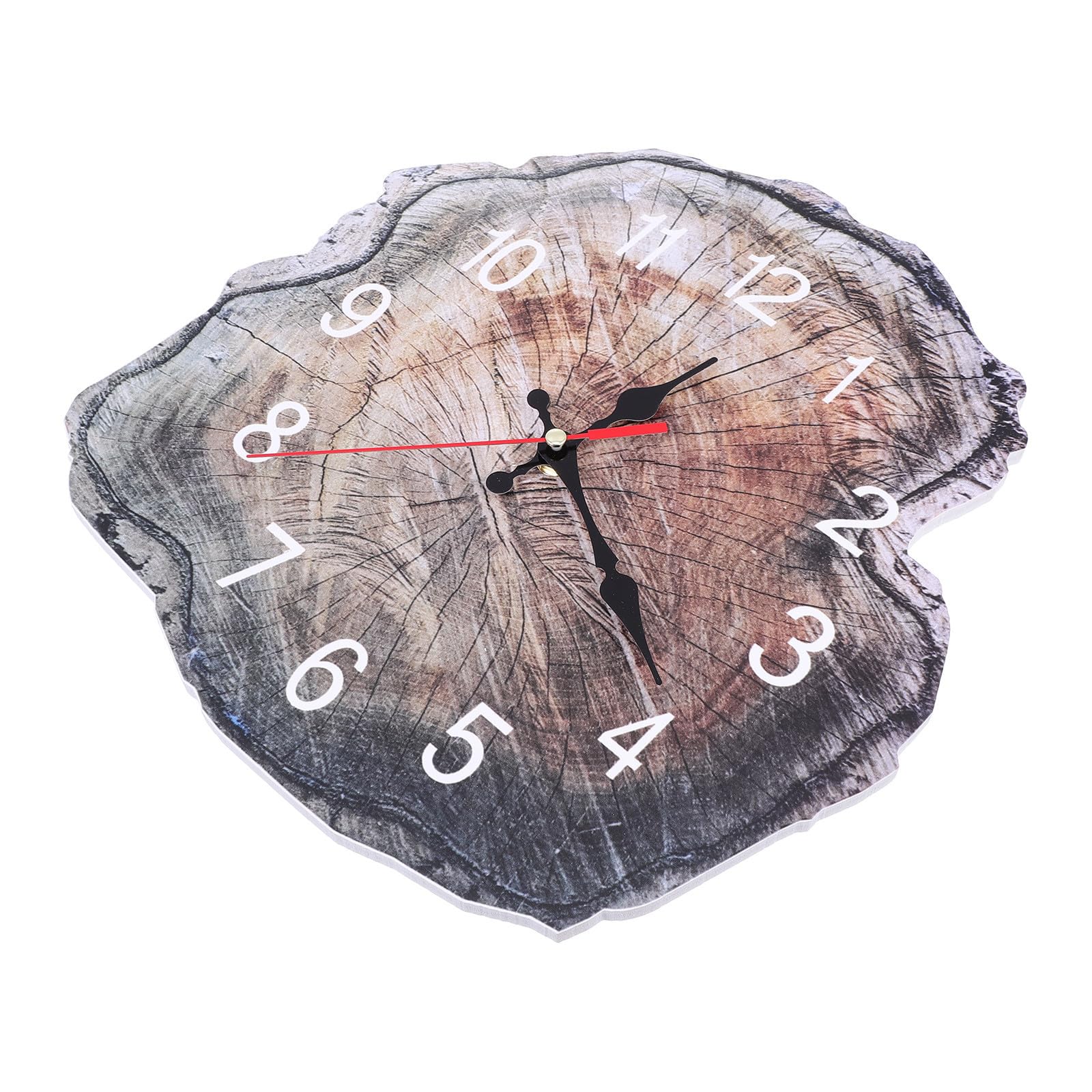 Horloge murale en bois café silencieuse avec alimentation pile