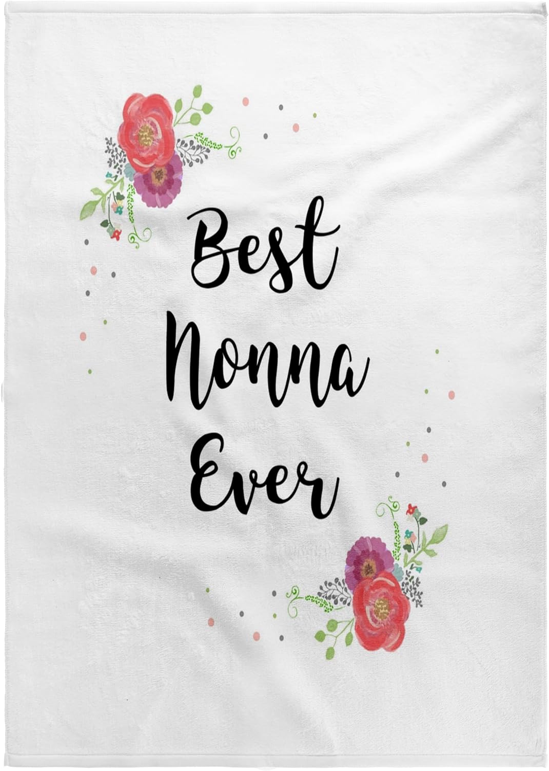 3dRose Floral Best Nonna Ever Pretty Watercolor Pink Flowers Grandma Love 22x30 Bath Hand Pool Towel