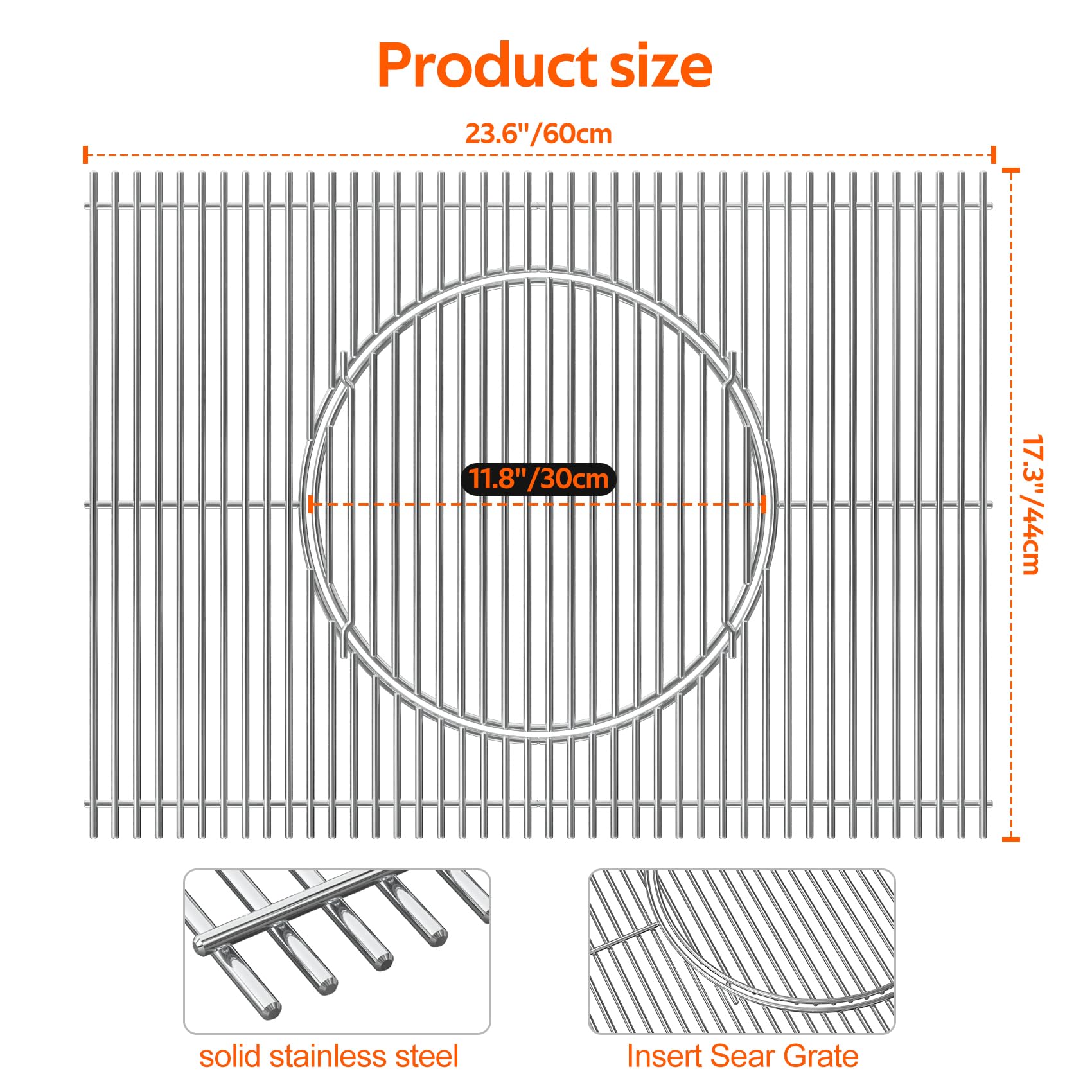 onlyfire Ruszty do grilla ze stali nierdzewnej do Weber Gourmet BBQ System Spirit 300 Series