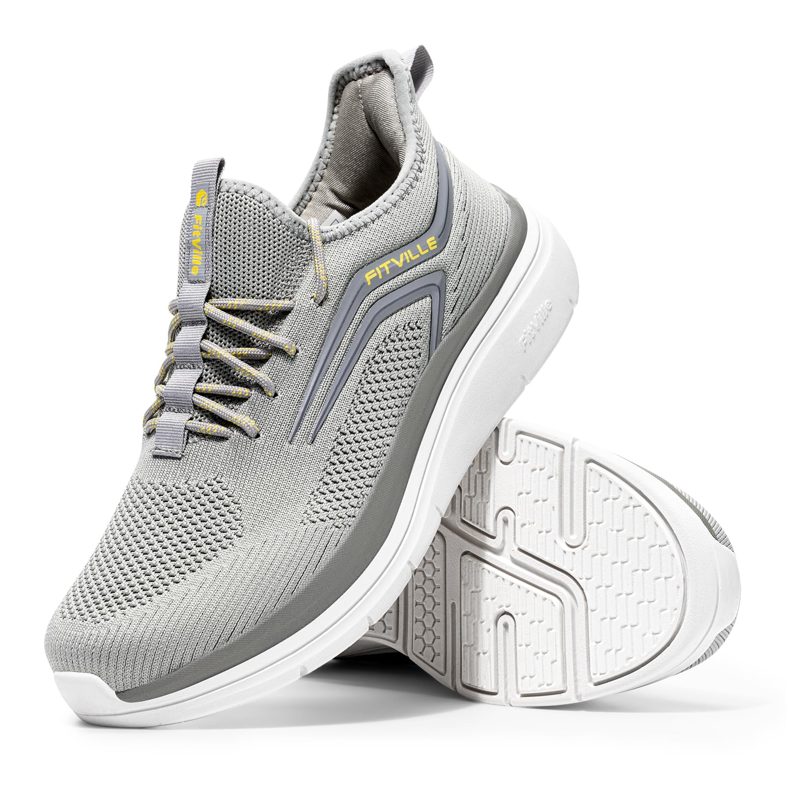 FitVille Scarpe da Corsa con Piedi Larghi Uomo Sneakers Extra Large Scarpe Ginnastica Leggero per Correre Jogging