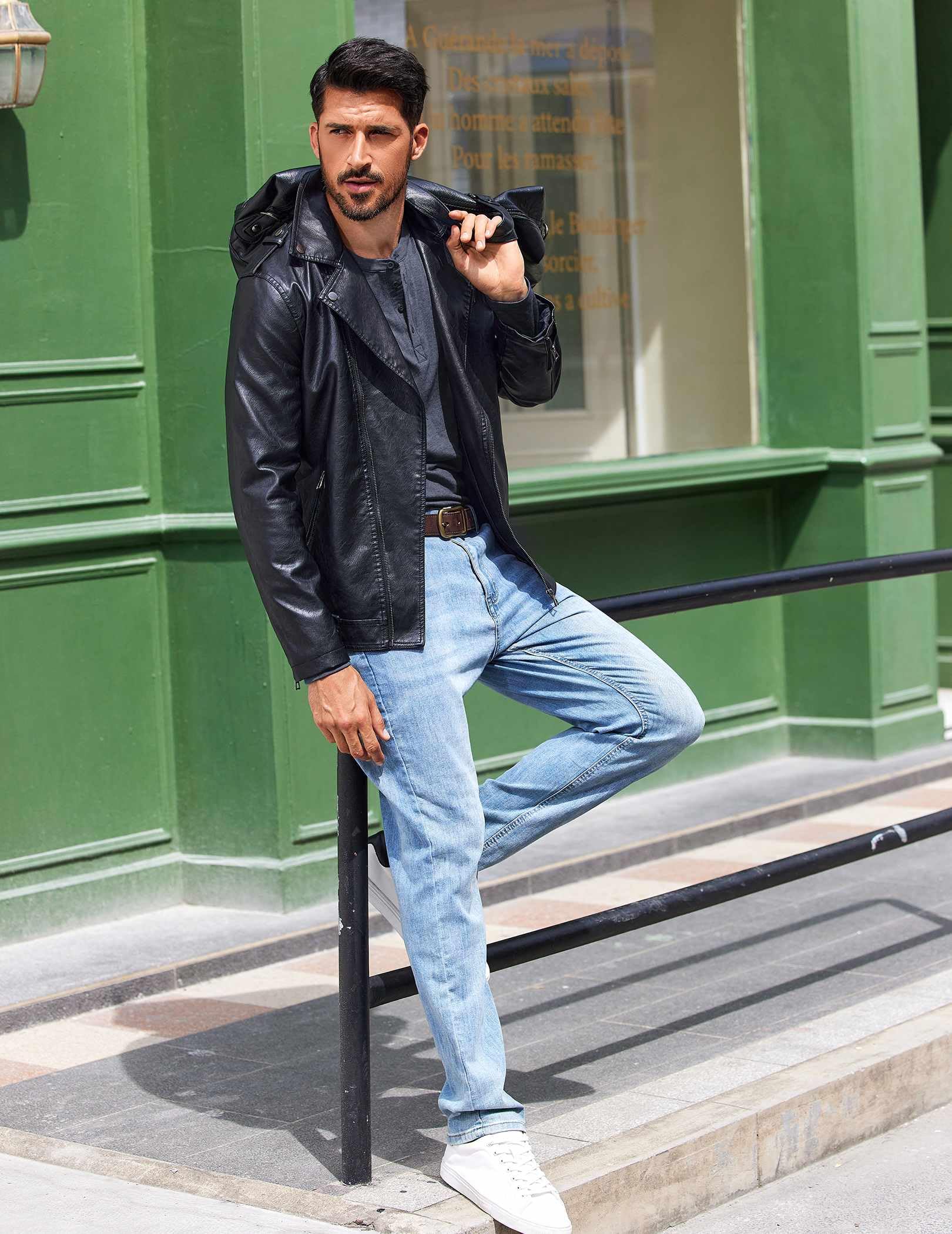 COOFANDY Henley, maglietta da uomo a maniche lunghe, leggera, alla moda, casual