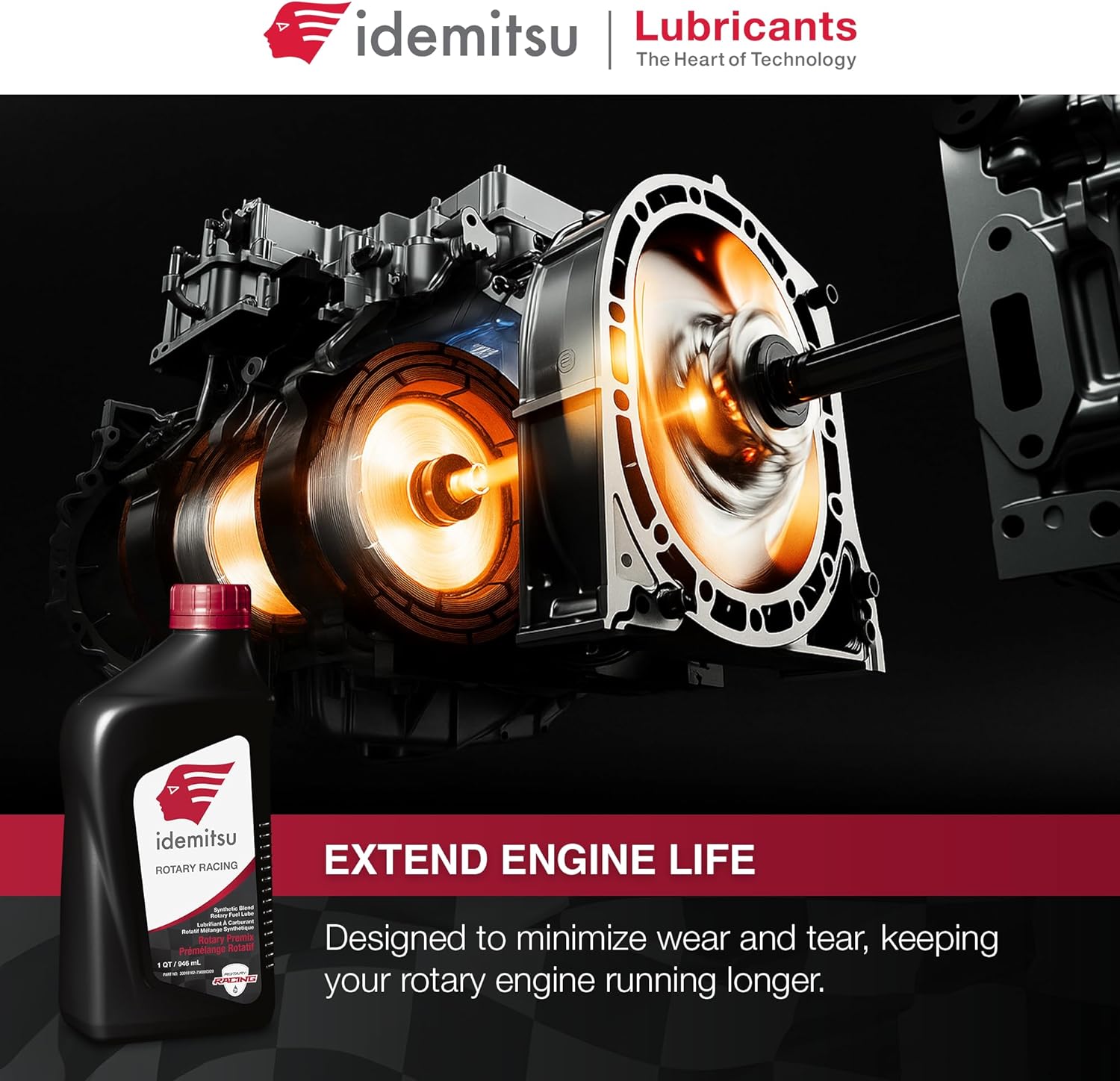Idemitsu Synthetic Blend Racing Rotary Premix – 1 Quart, Pack of 2 | Premium Rotary Fuel Lubricant for Gasoline Engines | Designed for Enhanced Sealing and Clean Engine Operation
