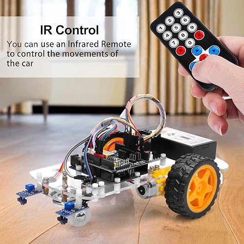 Miniatura 3 de OSOYOO 2WD Robot Car Starter Kit para Arduino, kit inteligente y educativo para adultos, aplicación de control remoto robótica motorizada educativa