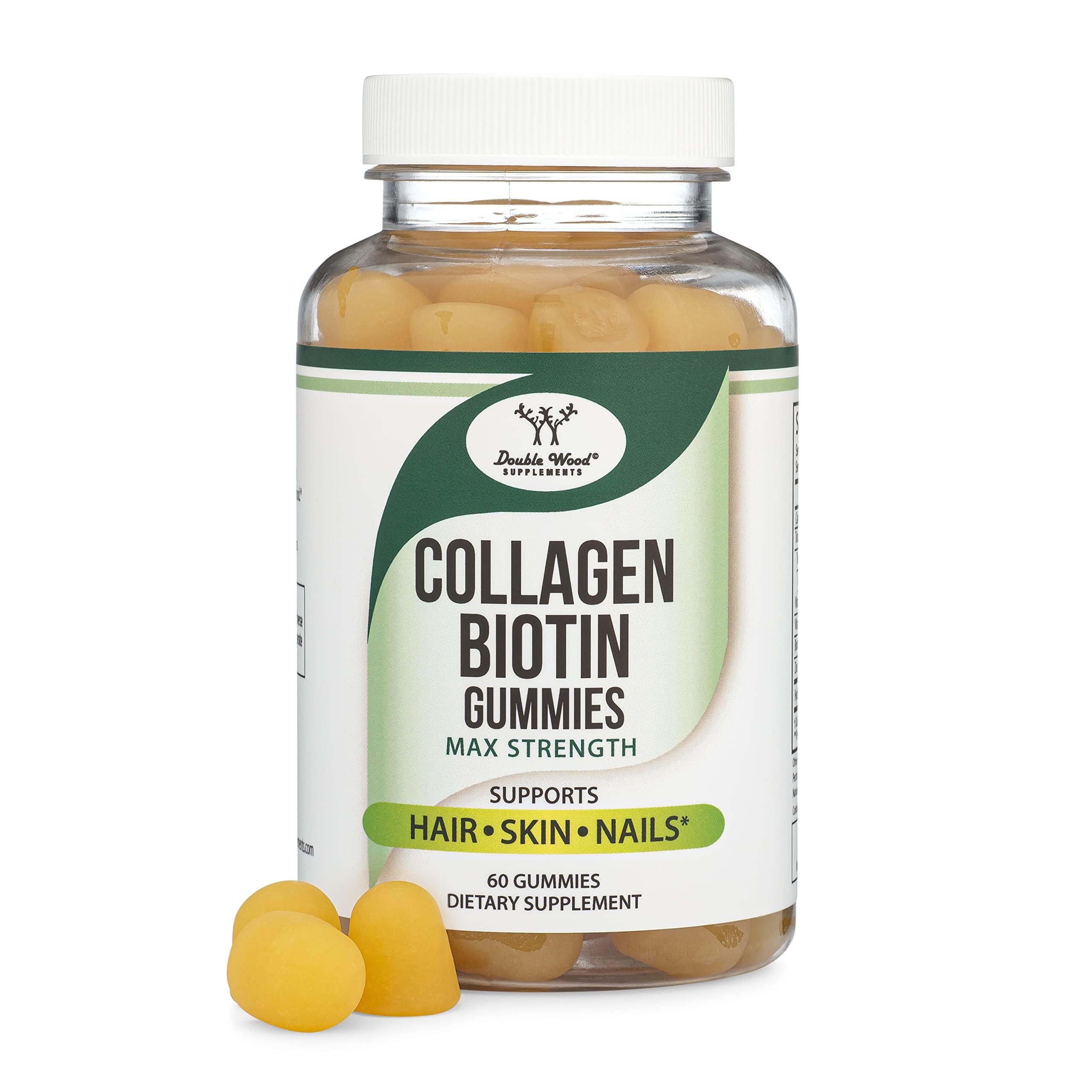 Collagen Biotin Gummies Max Strength - Enhanced with Vitamin C, Zinc, and Vitamin E (Anti Aging for Women and Men) 60 Hair, Skin, Nails Gummies