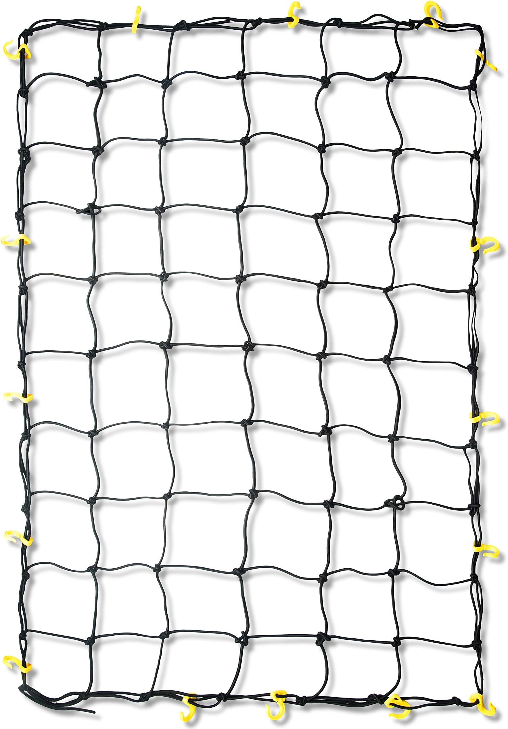 50969L Adjustable Cargo Net | 3’ x 5’ | 36’ x 60’ | Bungee Net | 16 Sturdy Nylon Hooks | Ideal for Load Hauling, Moving and Camping | Tailgate, Bike Racks, Load Securing