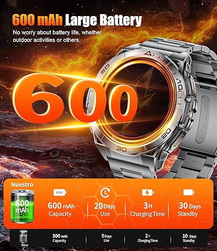 Miniatura 7 de Smart Watches for Men with Flashlight,1.6" AMOLED Always on Display Outdoor Sports Smartwatch with 111 Sports modes ,Heart RateSleep Monitor IP68