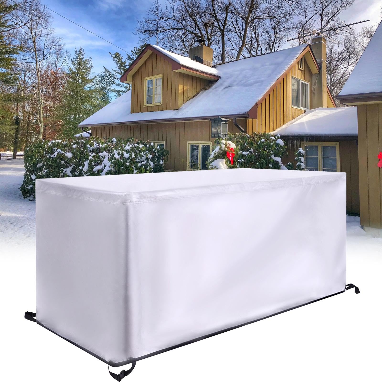 Zewnętrzny futrzany pokrowiec prostokątny na stół ogrodowy i krzesło zestaw ochraniaczy wodoodporna tkanina Oxford odporna na promieniowanie UV 80 x 45 x 35 cm - rozwiązanie ochronne na patio