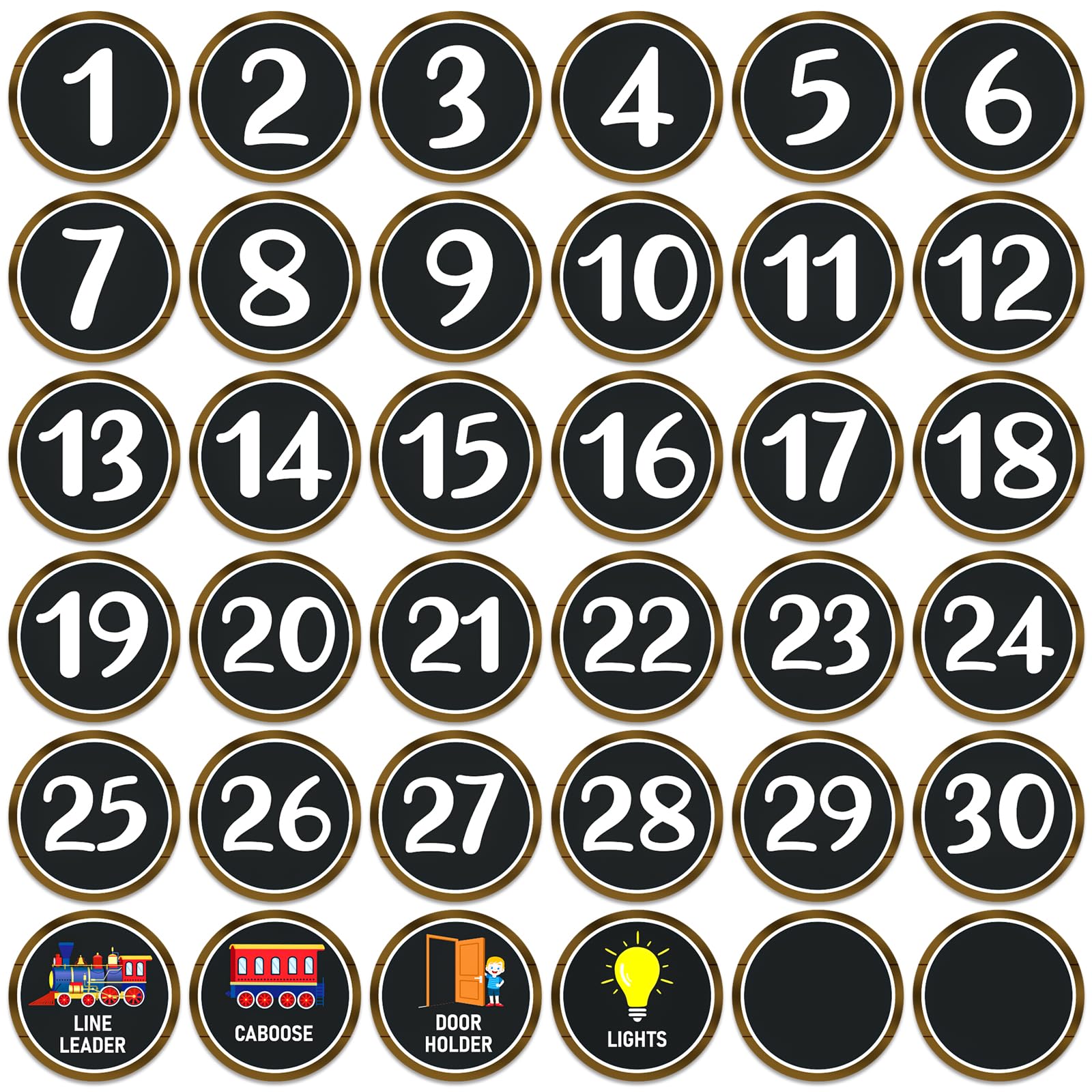 JUESMOS Boho Number Spot Markers Stickers 36PCS Line Up Spots for Classroom Floor Classroom Line-up Stickers Number Spot Sticker Markers for Back to