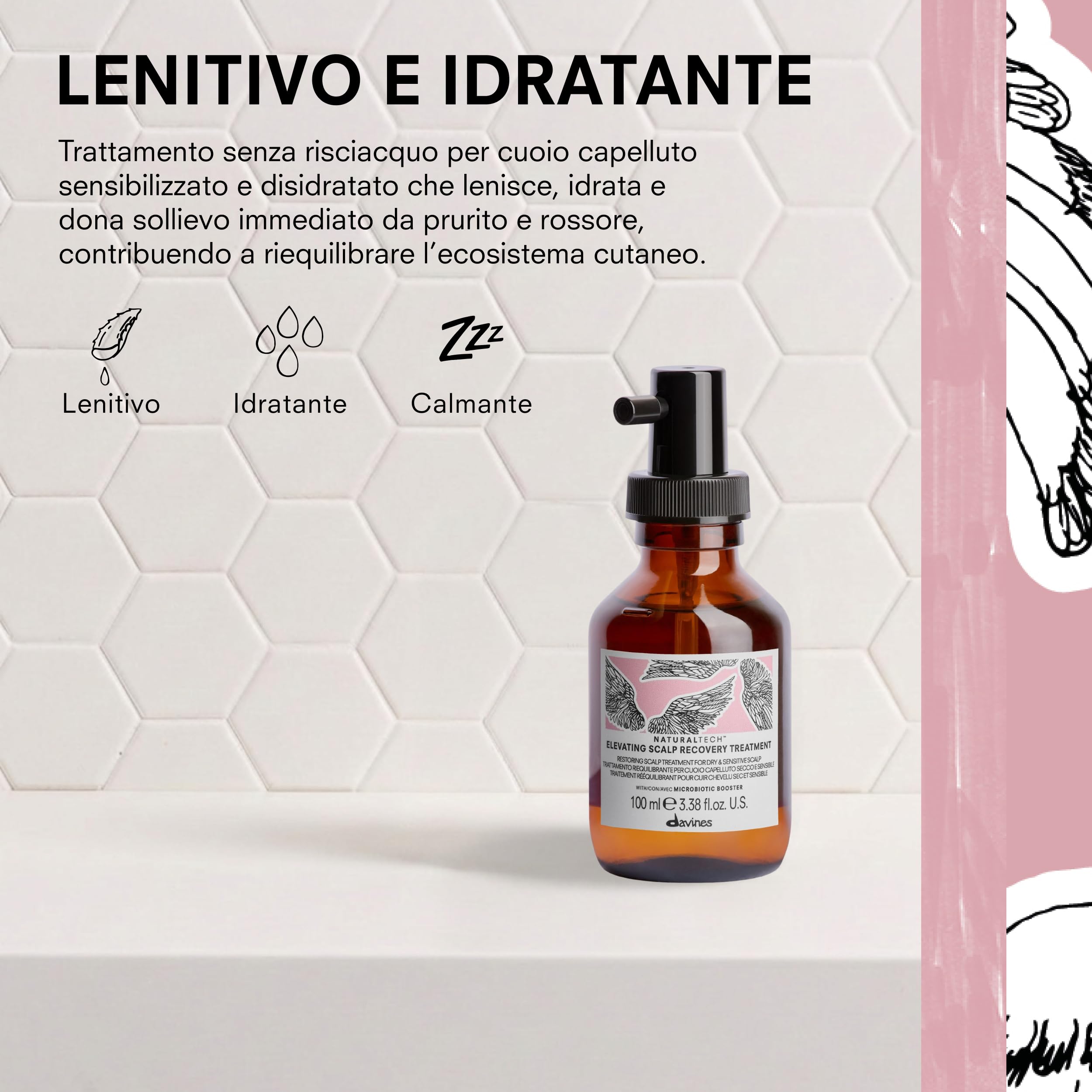 Davines NATURALTECH ELEVATING Scalp Recovery Treatment - Trattamento riequilibrante per cuoio capelluto sensibilizzato e disidratato - Lenitivo e idratante - 100 ml
