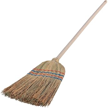 KADAX Rice Straw Broom Long Handled Wooden Broom Functional Straw Broom Sorry Grass Broom Witch Broom Rice Straw Yard Broom L 140 cm