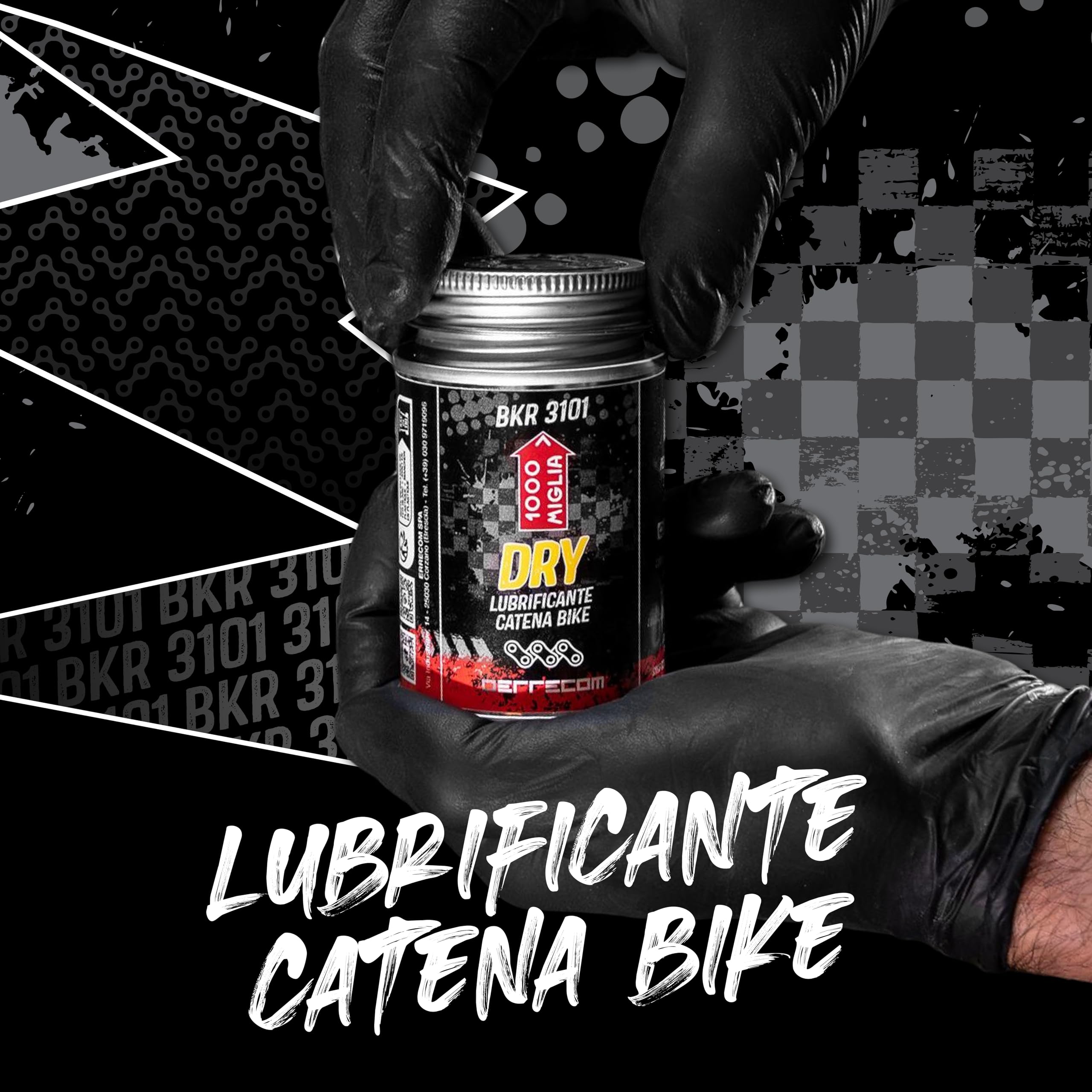 1000 Miglia BKR 3101 Lubrificante Catena Bici Dry - 900 ml, per Condizioni Asciutte e Polverose, Clima Secco, Barattolo All-In-One con Pennello incluso