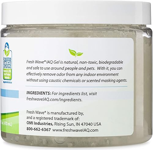 Vista 11 de Fresh Wave IAQ Gel eliminador de olores comercial, 16 onzas líquidas, absorbentes de olores para el hogar, alivio de olores más seguro Eliminador