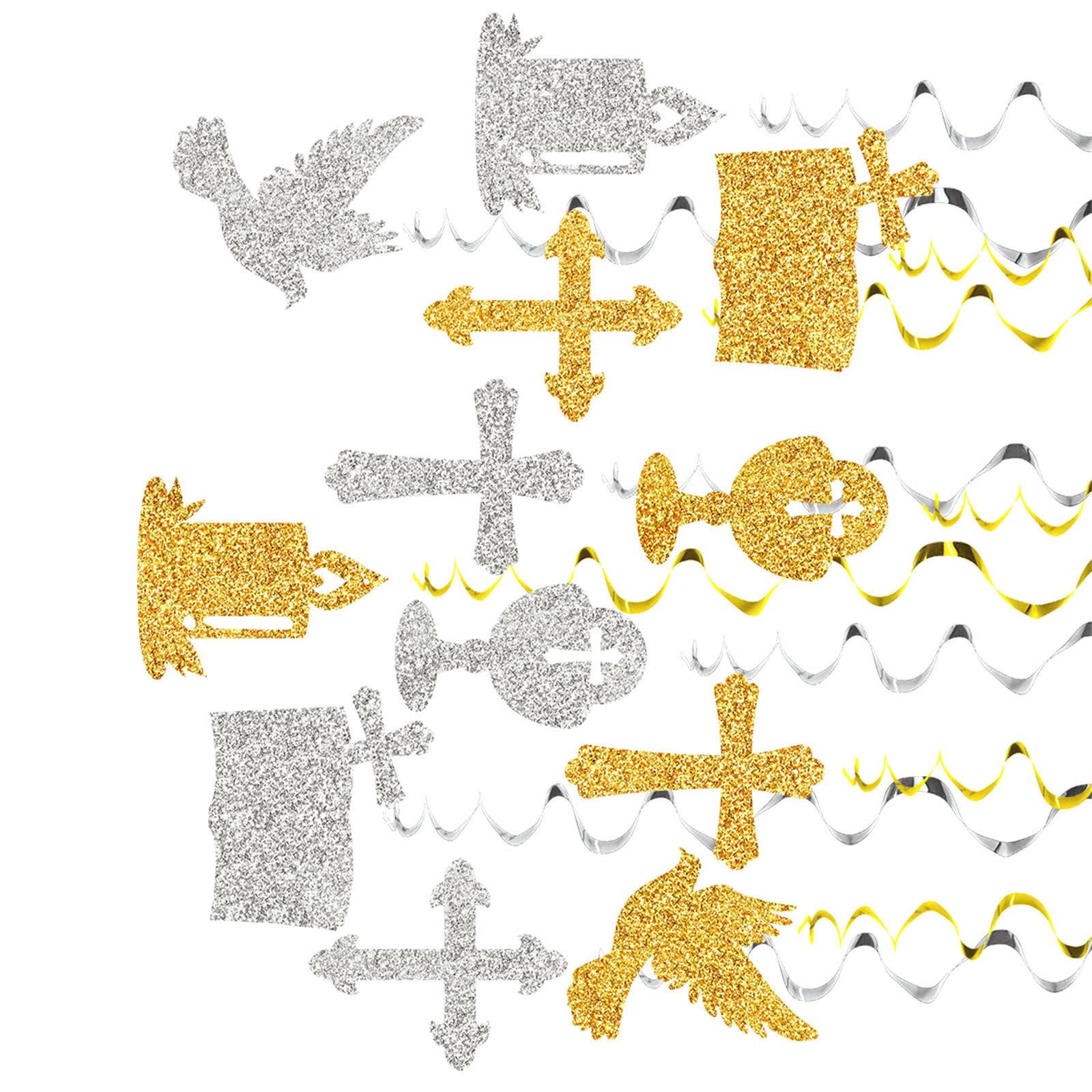 Kaeltsyn Communion Spirals Hanging Ornaments Easy Installation Crosses Doves Streamers Party Supplies Communion Party Decorations