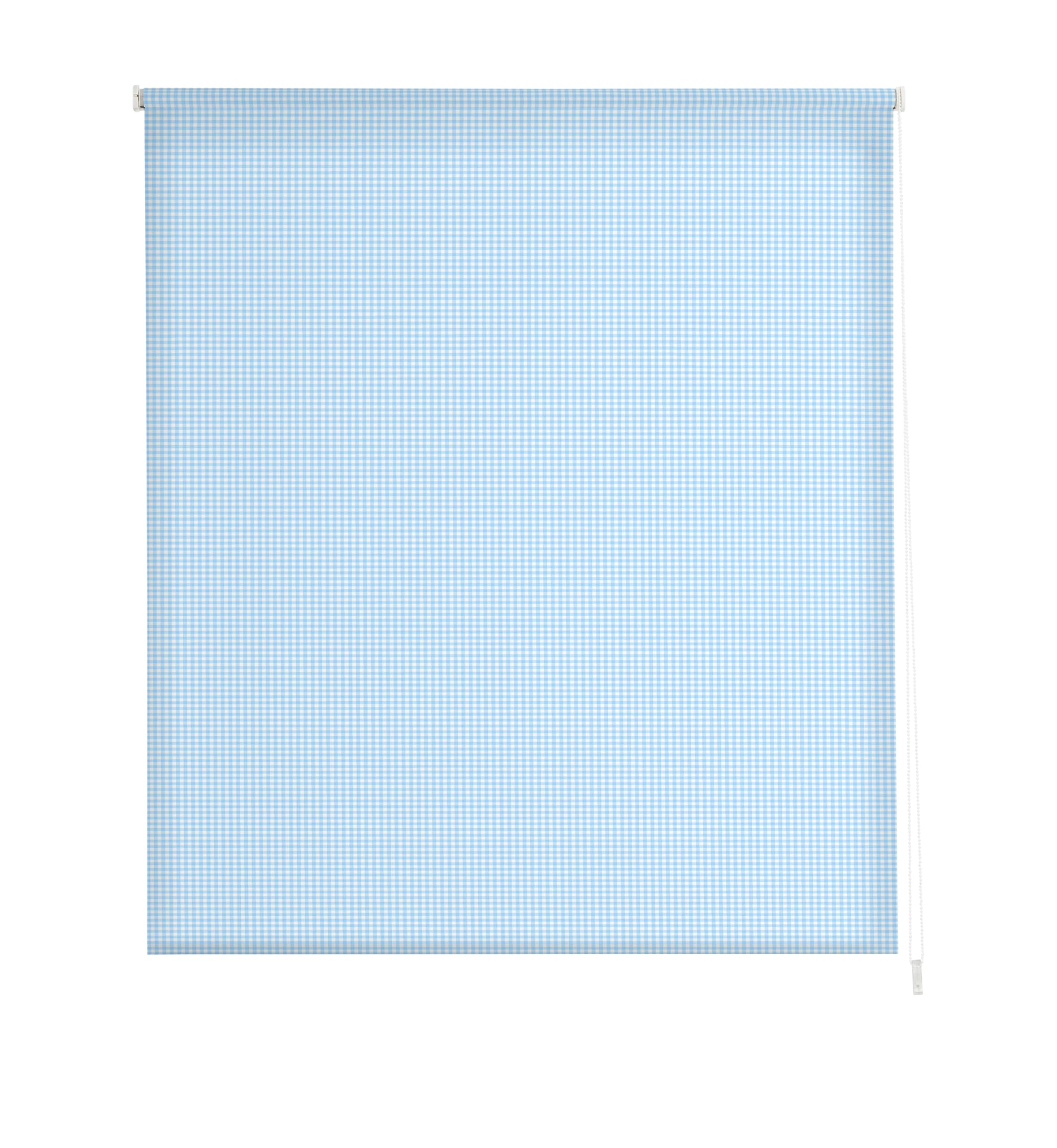 Estoralis | Cuisine | Store Enrouleur | sans Outil Tissu translucide imprimé | Vichy-1 Bleu | 85 x 150 cm. (Largeur/Hauteur) Taille du Tissu 82 x 150 cm. | Stores pour fenêtres et Portes