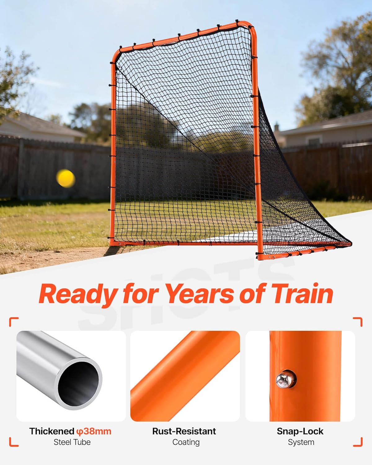 VEVOR Portable Lacrosse Goal - Complete Training Accessory Set with Extended Coverage for Youth and Adults