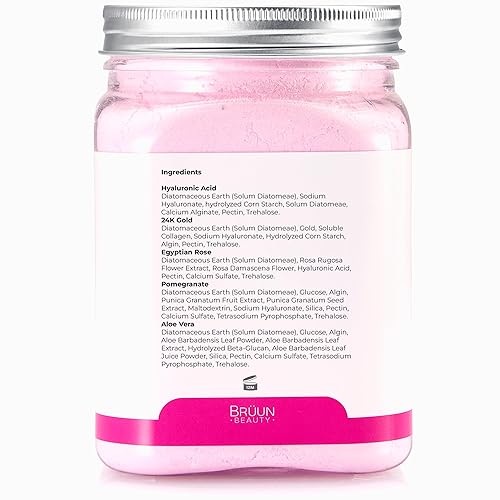 Miniatura 10 de BRÜUN Mascarilla de gelatina de rosa egipcia para el cuidado de la cara, un tarro de máscara de goma de 23 onzas líquidas para 30 a 35 tratamientos,