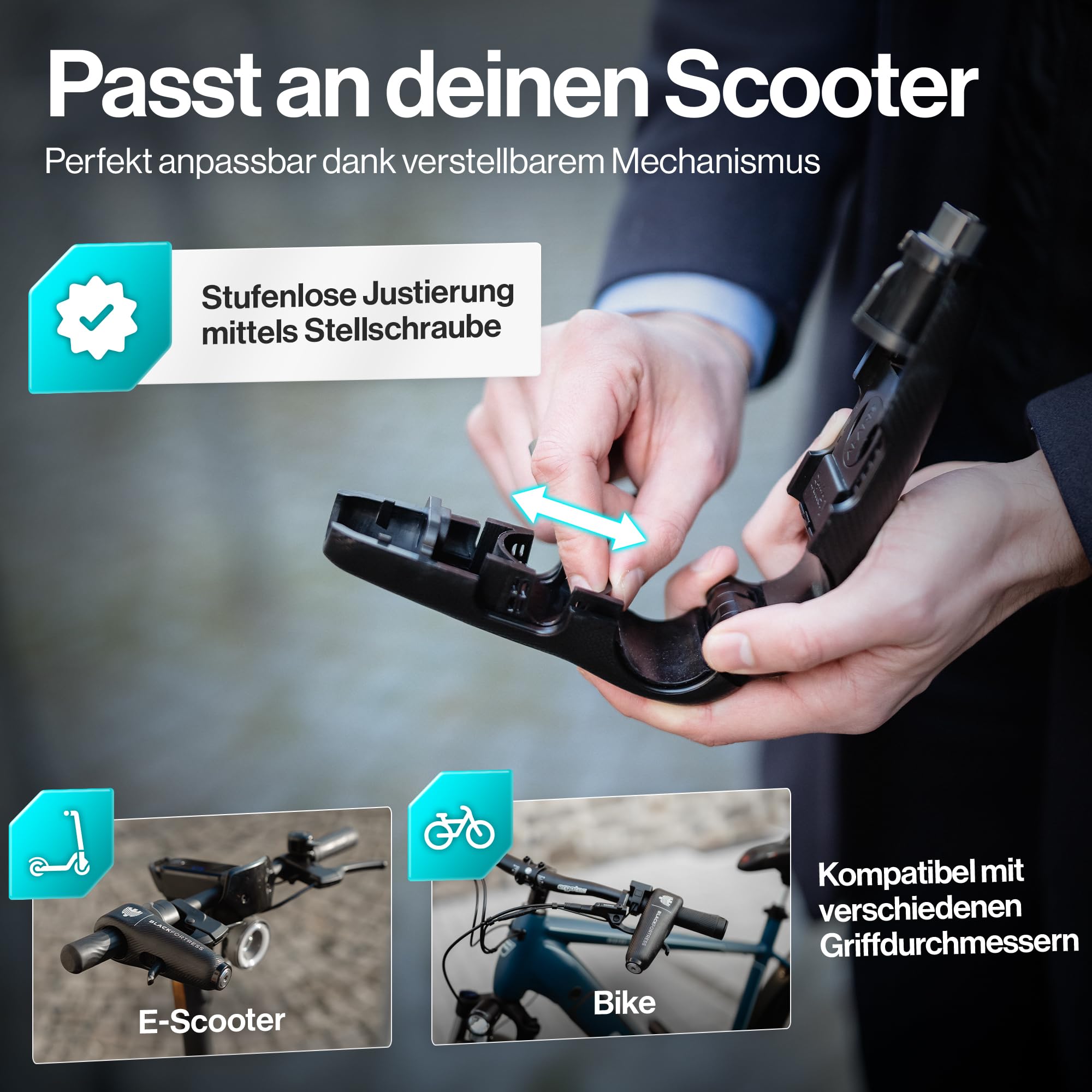Serratura e serratura per scooter e bicicletta con funzione di allarme da 120 dB, antifurto, impermeabile, accessorio per scooter elettronico, Smart Lock E Roller Lock Accessories Gadget