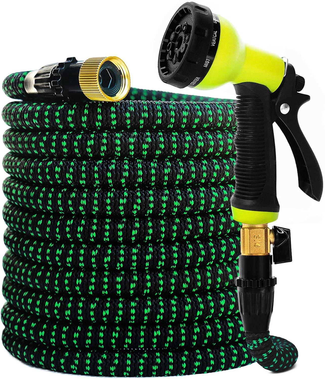 HIYUTOY Garden Hose Expandable Hose - Heavy Duty Flexible Leakproof Hose-10-Pattern High-Pressure Water Spray Nozzle & Bag & Plastic Holder.No Kink Tangle-Free Pocket Water Hose : Patio, Lawn & Garden