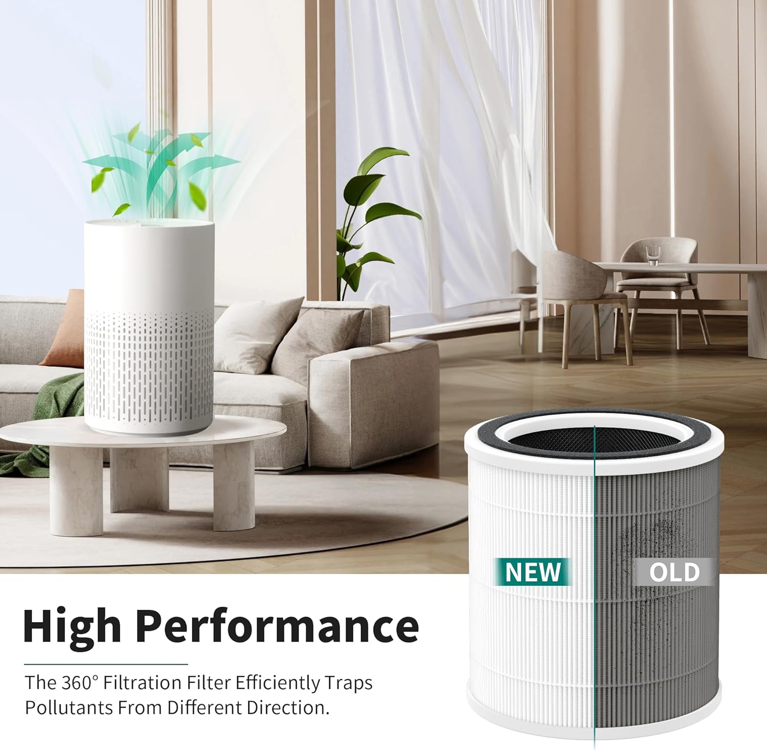 Upgraded Activated Carbon Pellets Layer AC400 Replacement Filter Compatible with Purivortex AC400 Air Cleaner Purifier, 3-in-1 Filter of Main Filters and Activated Carbon Filter, White - Image 3