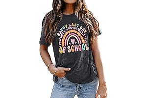 Happy Last Day of School Shirt Women Teacher Shirts Teacher Life T-Shirt...