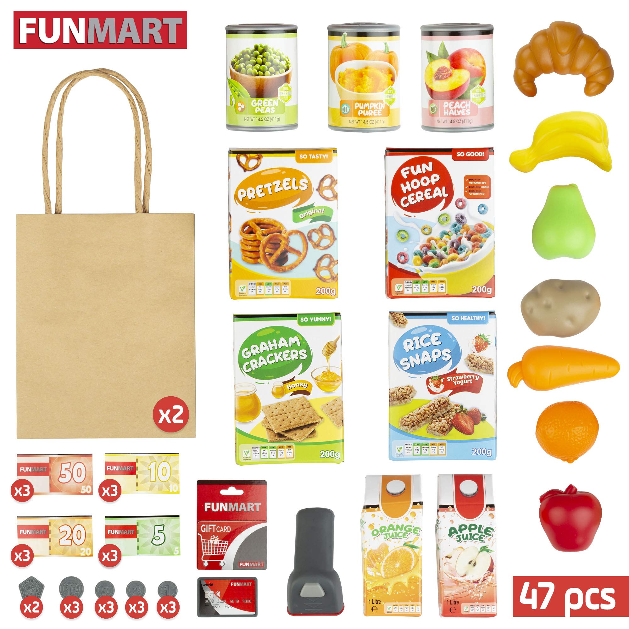 ColorBaby Supermercado Juguete, Juguete Infantil supermercado, Supermercado con luz y Sonidos, Incluye 47 Piezas, Supermercado Infantil con Alimentos, Funville, +3 años