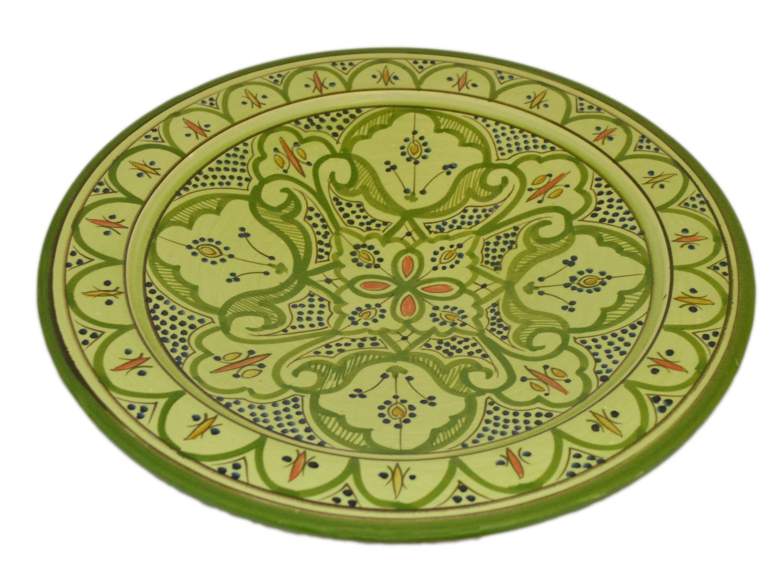 Ceramic Plates Moroccan Handmade Serving Wall Hanging Exquisite Colors Decorative 14 inches Diameter
